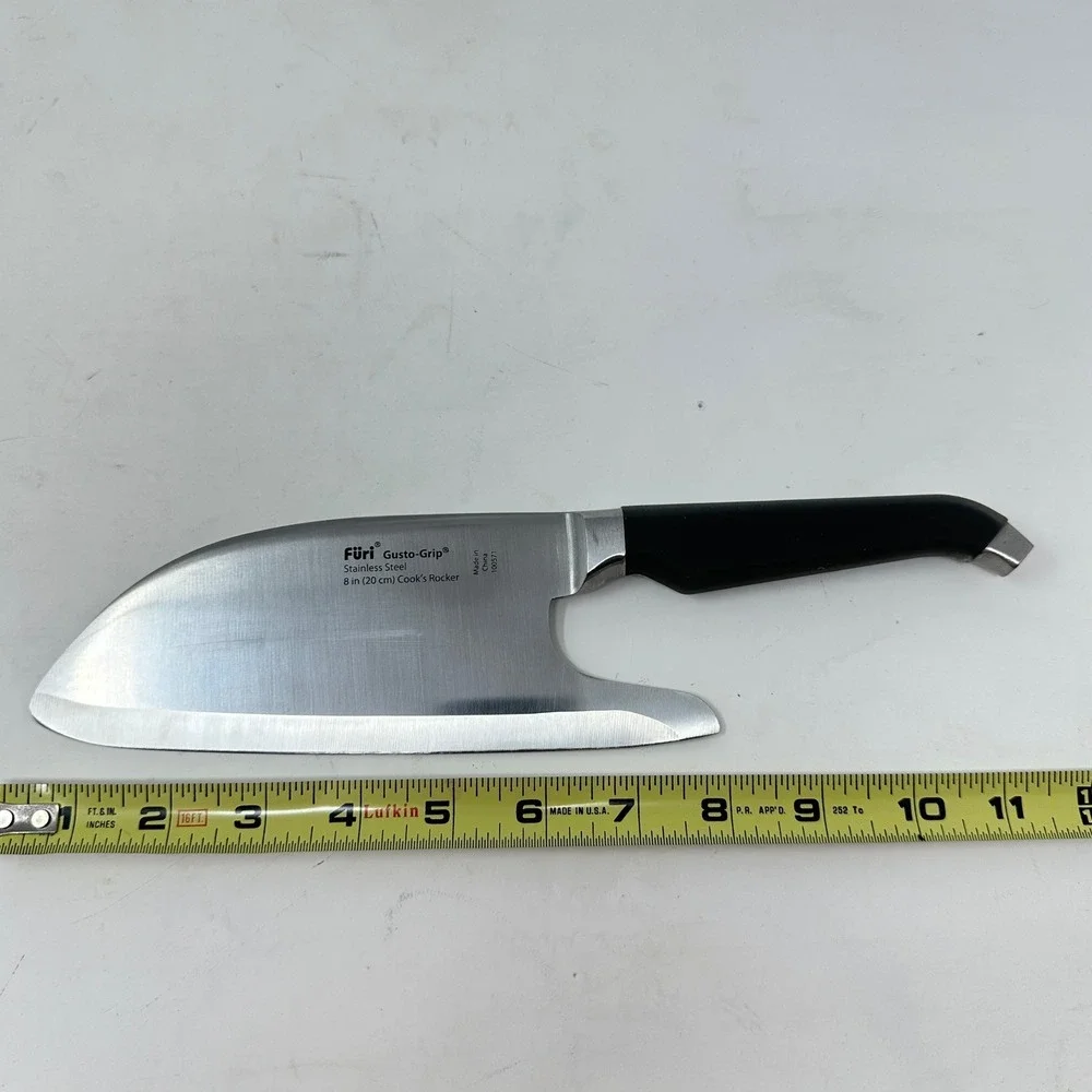 Furi Gusto-Grip 8 inch Cook's Rocker Stainless Steel Knife with Guard 100571